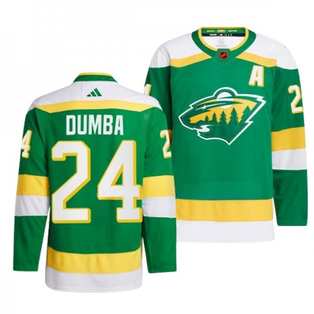 Män Ishockey Minnesota Wild tröja Matt Dumba 24 Adidas 2022-23 Grön Reverse Retro 2.0 Authentic